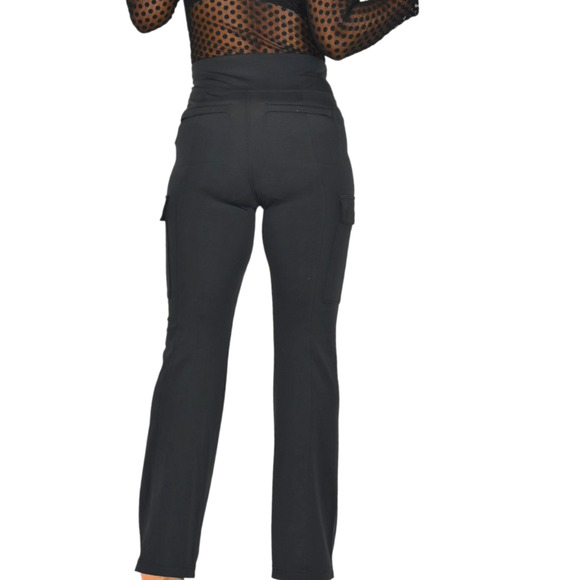 Athleta Delancey Straight Cargo Pants Black Straight Leg Pull On High Waist XS - Picture 3 of 15